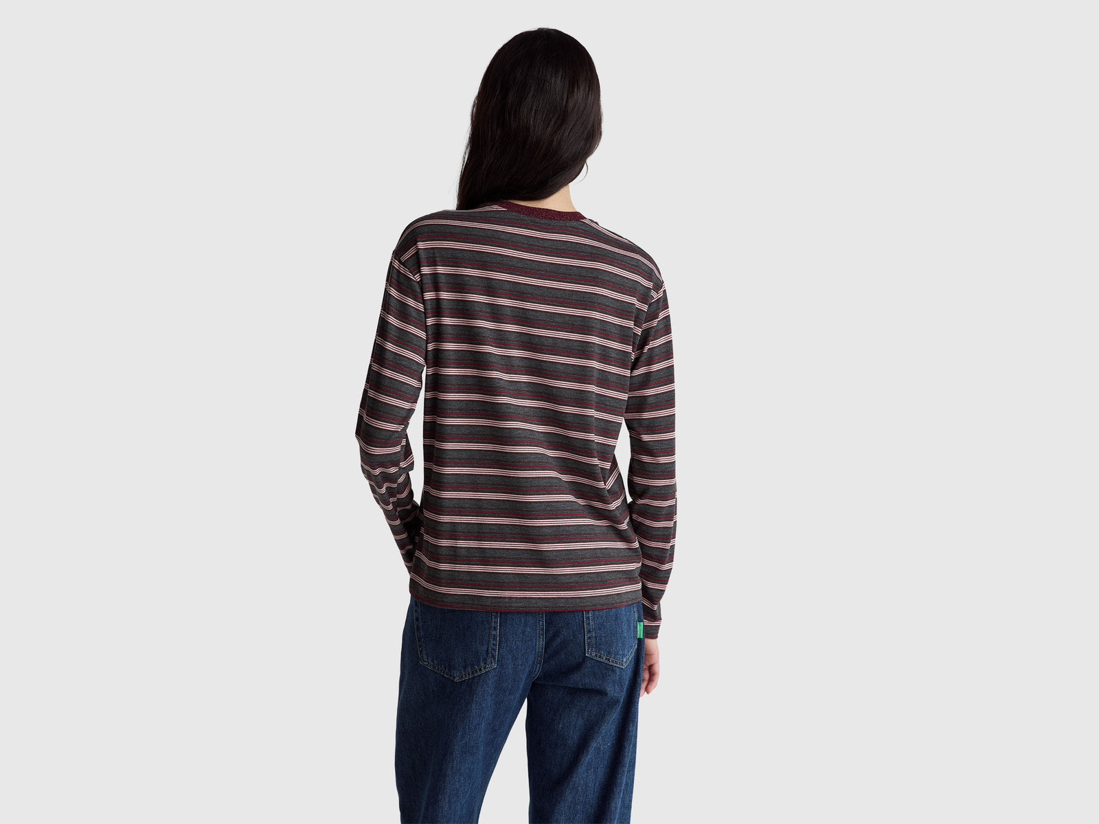 T-shirt às riscas com gola lurex - ucb_image_B