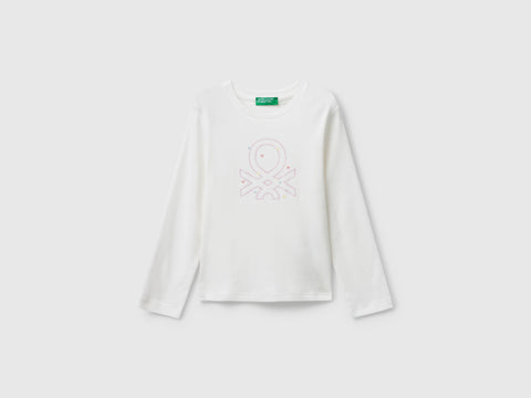 T-shirt com logótipo glitter em algodão - ucb_image_FS
