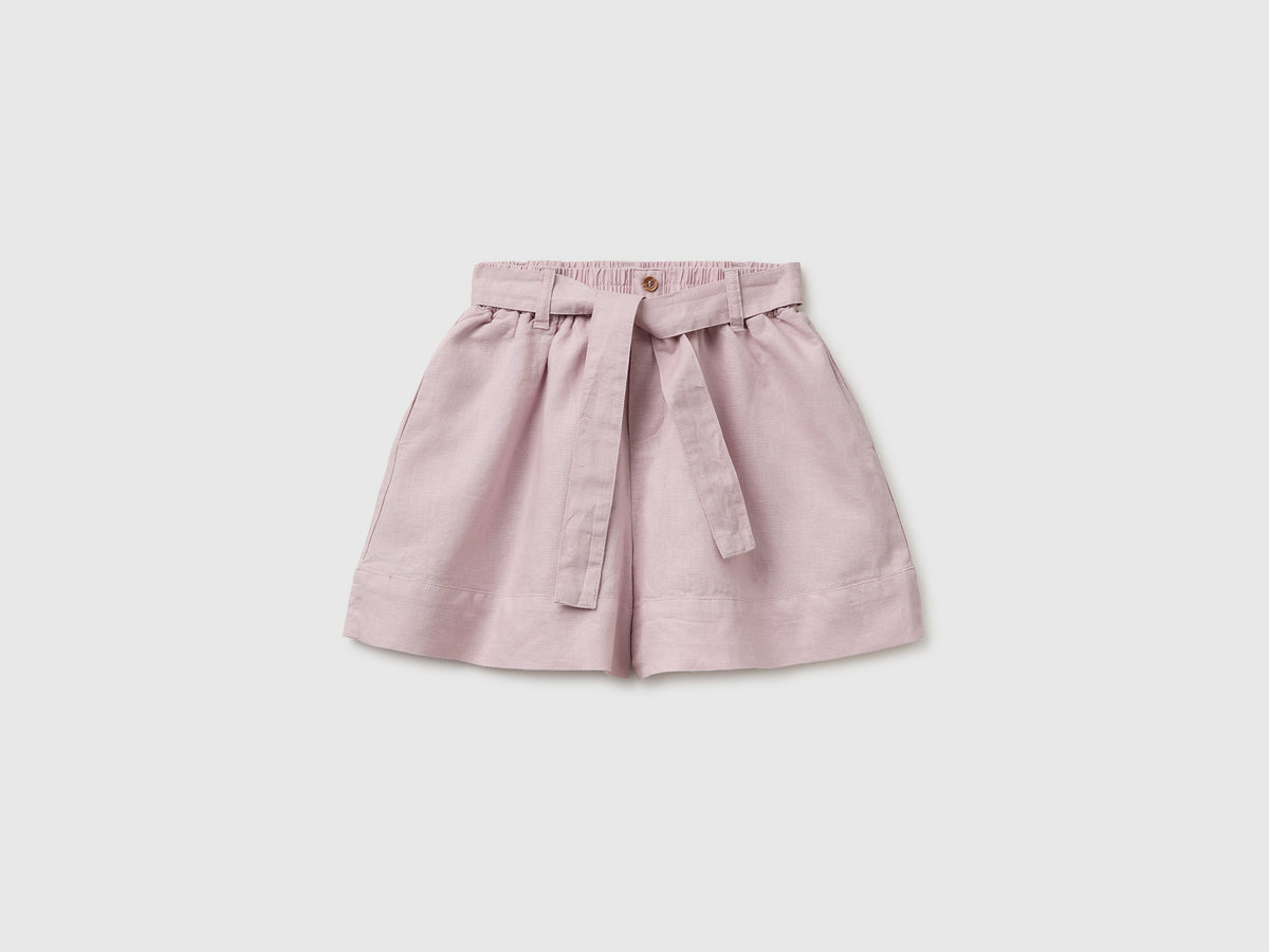 Linen blend shorts with sash - ucb_image_FS