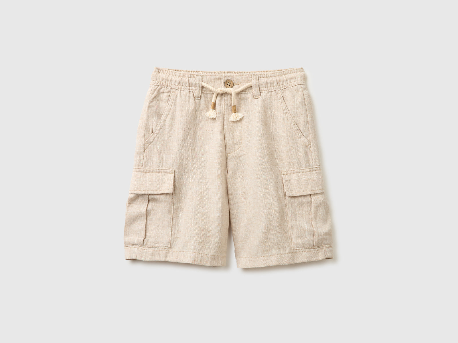 Linen blend cargo Bermuda shorts - ucb_image_FS
