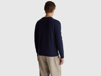 Camisola azul-escuro em pura lã Merino - ucb_image_B