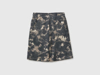 Over-fit Bermuda shorts in printed fleece - ucb_image_BS