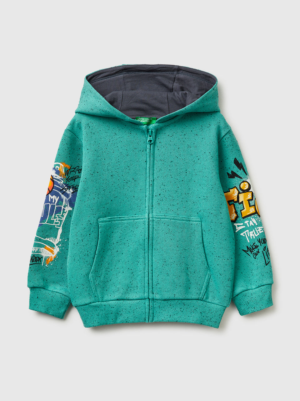 Oversized sweatshirt with zip and prints - ucb_image_FS