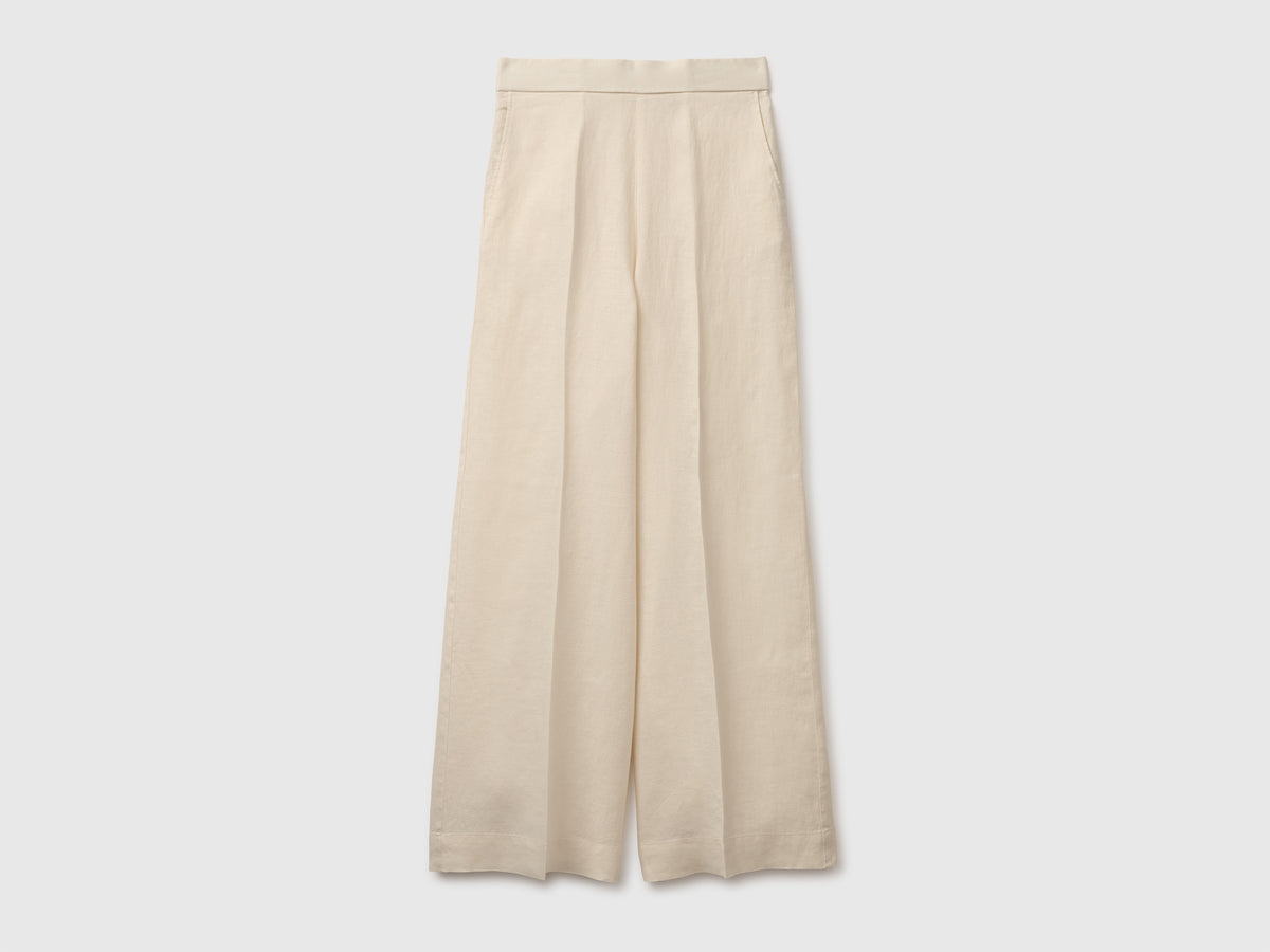 Palazzo trousers in 100% linen - ucb_image_FS