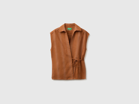 Linen blend wrap blouse - ucb_image_FS