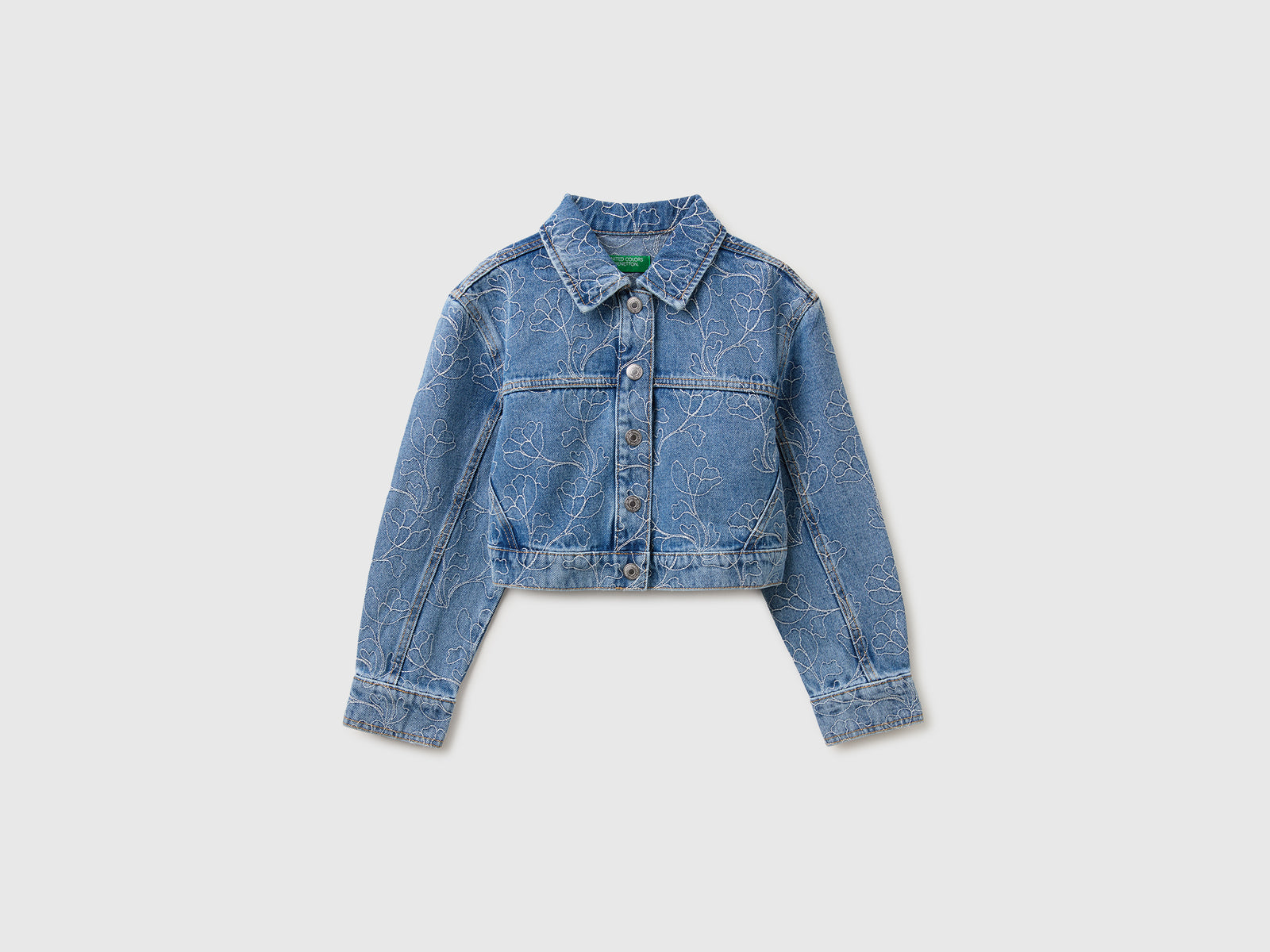 Embroidered denim crop jacket - ucb_image_FS