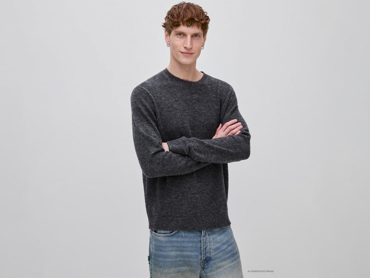 Camisola de gola redonda em mistura de alpaca - ucb_image_F