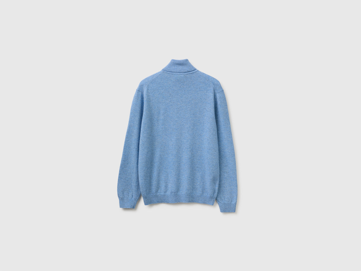 Camisola de gola alta azul-celeste em pura lã Merino - ucb_image_BS