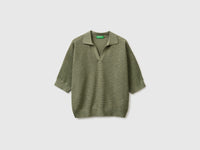 Perforated polo shirt in linen blend - ucb_image_FS