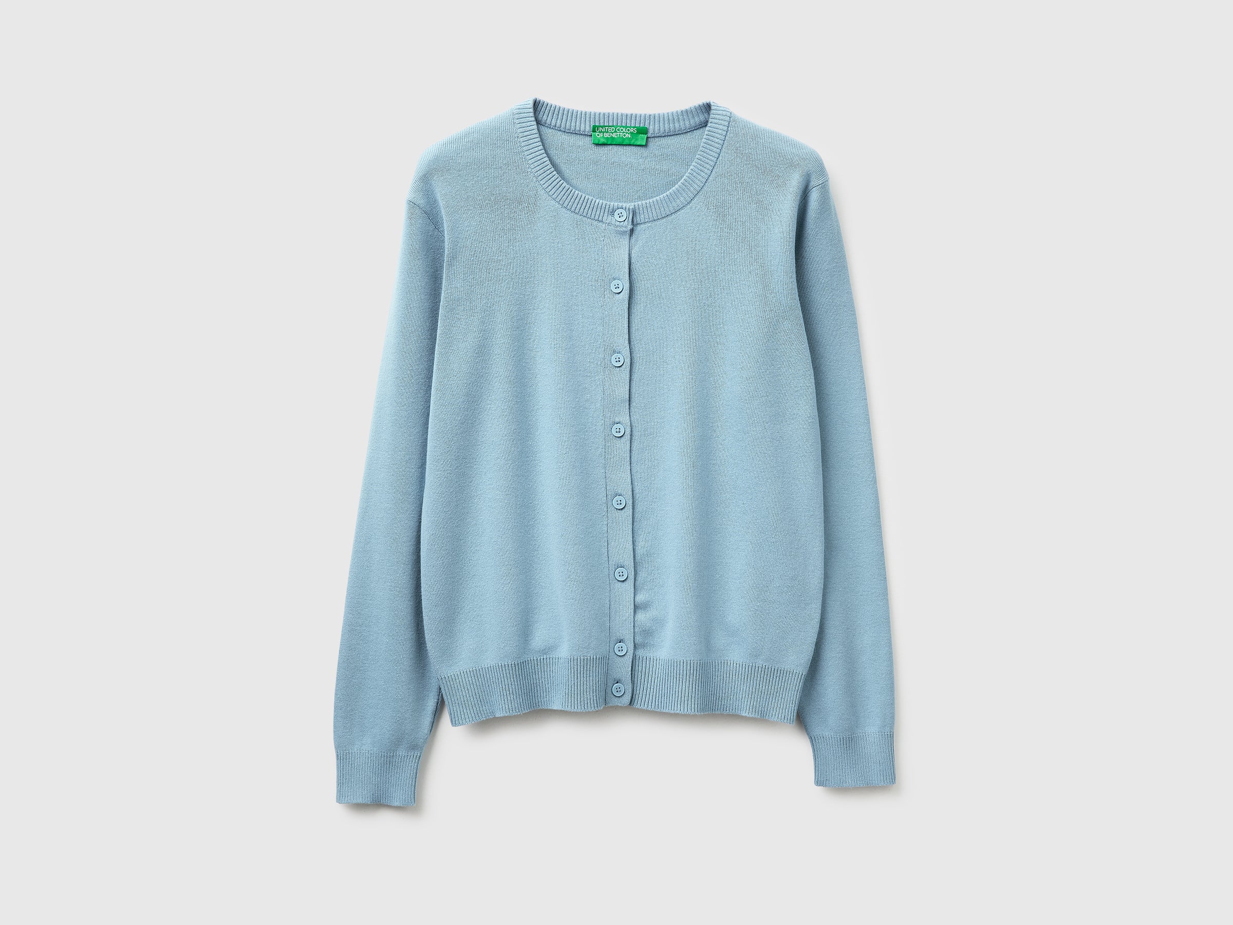 Light blue cardigan in tricot cotton - ucb_image_FS