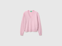 Camisola decote em V lilás em pura lã Merino - ucb_image_FS