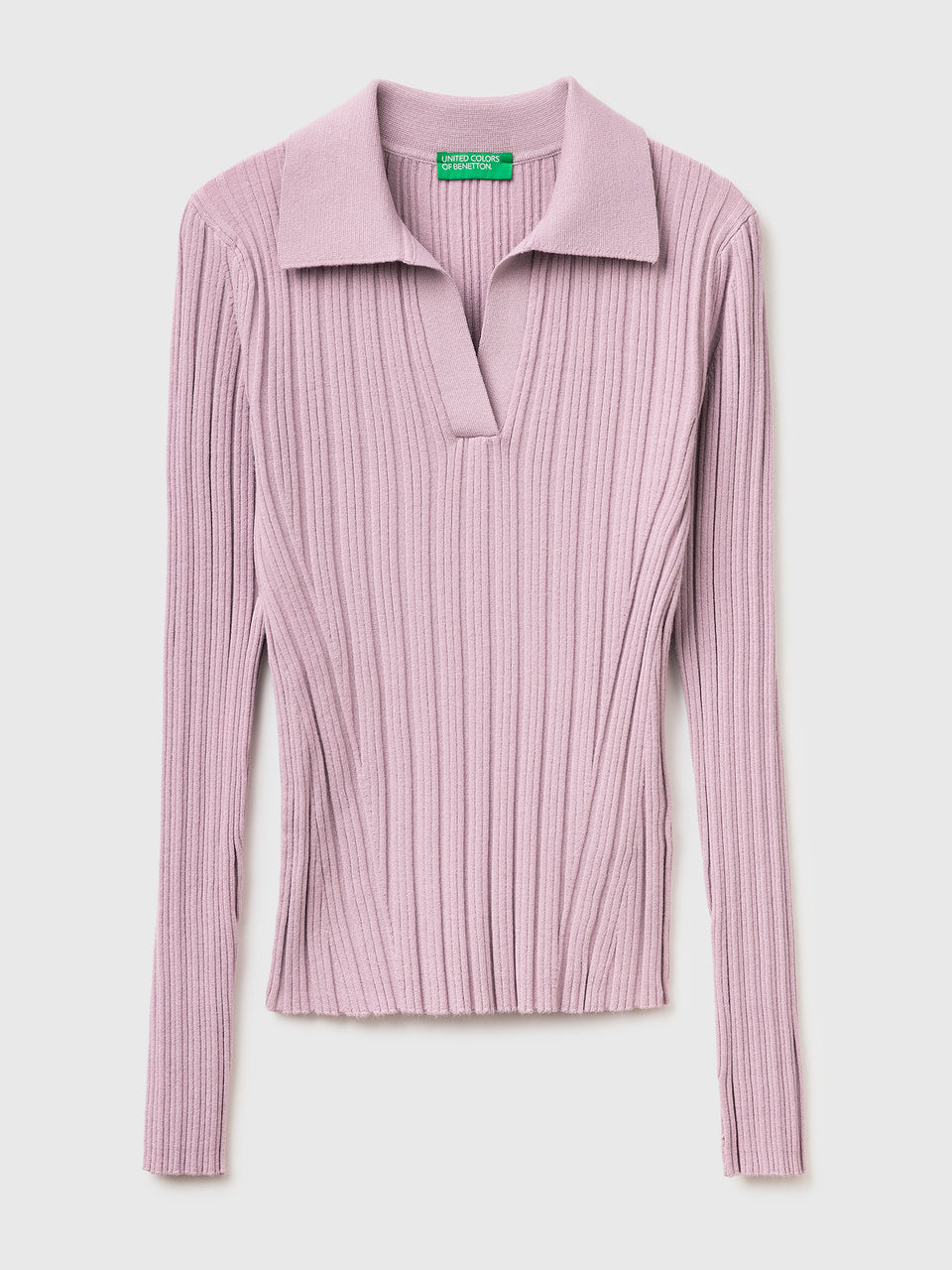 Ribbed sweater with polo collar - ucb_image_FS