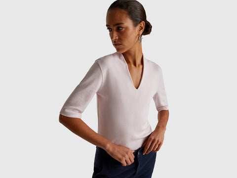 T-shirt slim fit em algodão de fibra longa - ucb_image_F