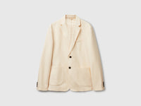 Blazer slim fit em mistura de viscose elástica. - ucb_image_FS