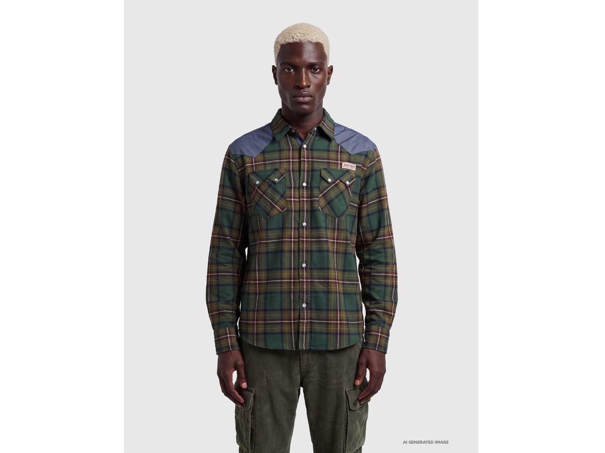 Camisa western em flanela aos quadrados - ucb_image_F