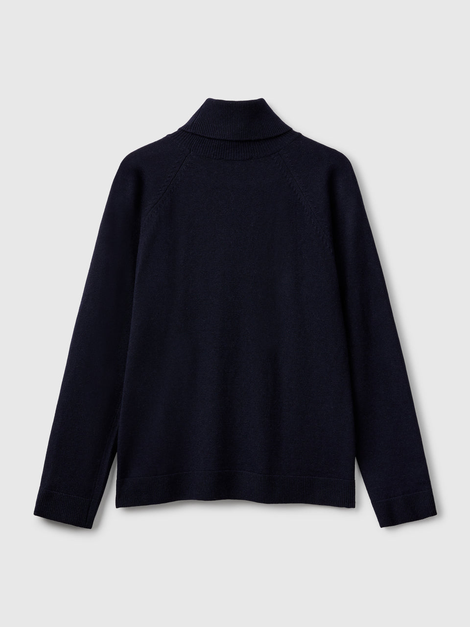 Midnight blue turtleneck sweater in cashmere and wool blend - ucb_image_BS
