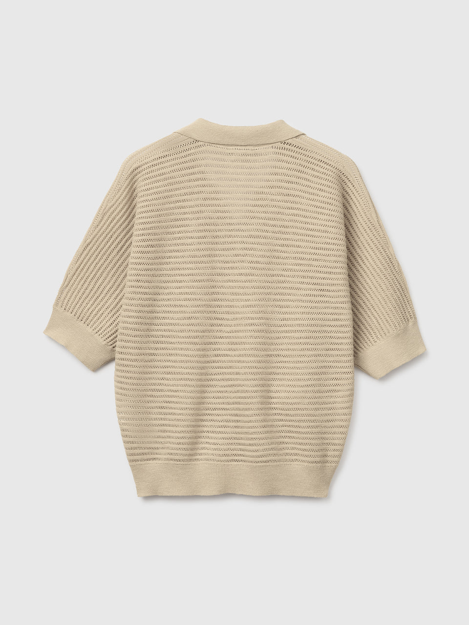 Perforated polo shirt in linen blend - ucb_image_BS
