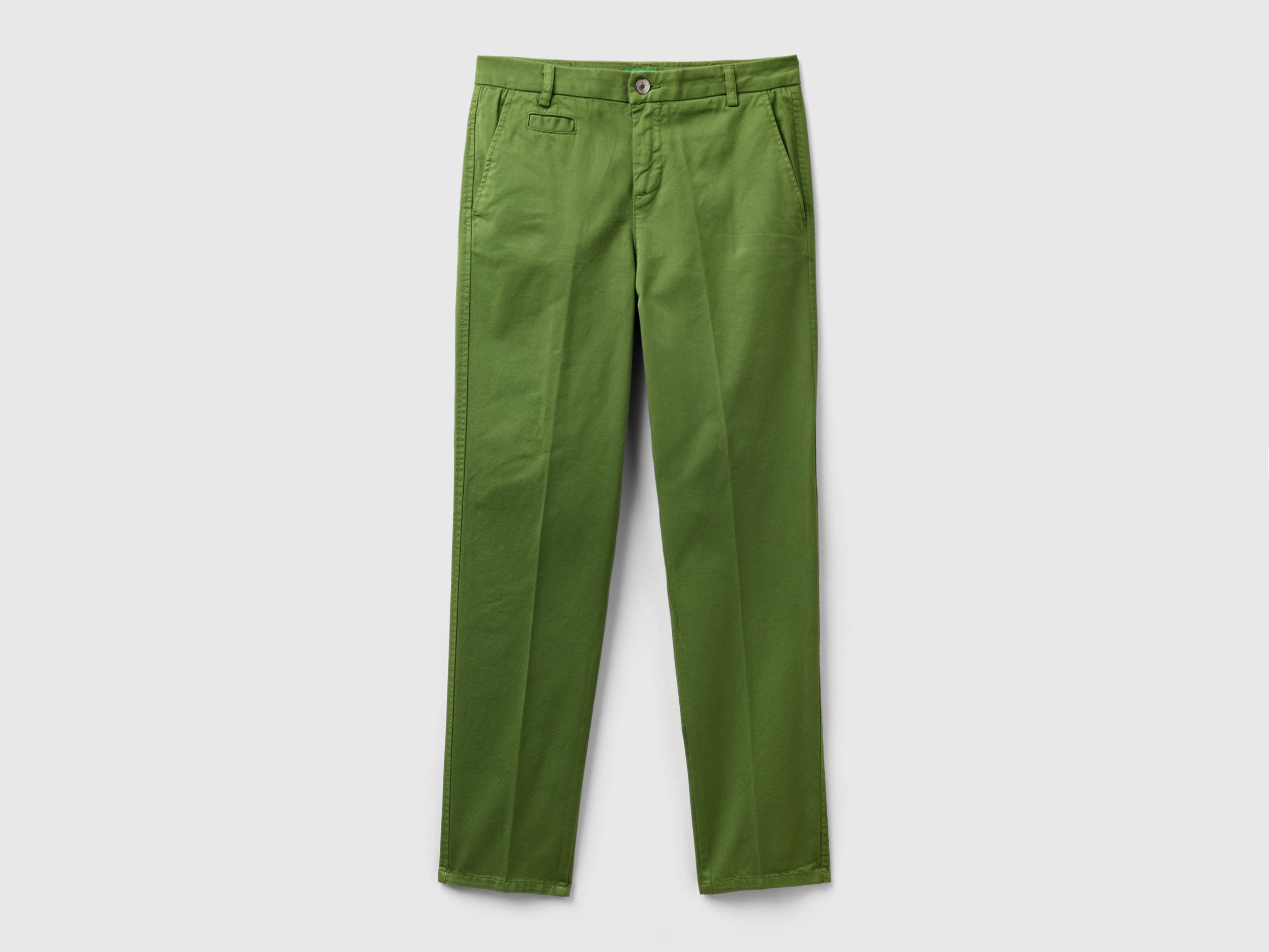 Chinos slim fit em algodão verde militar - ucb_image_FS