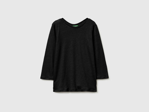 Boat-neck T-shirt in pure linen - ucb_image_FS