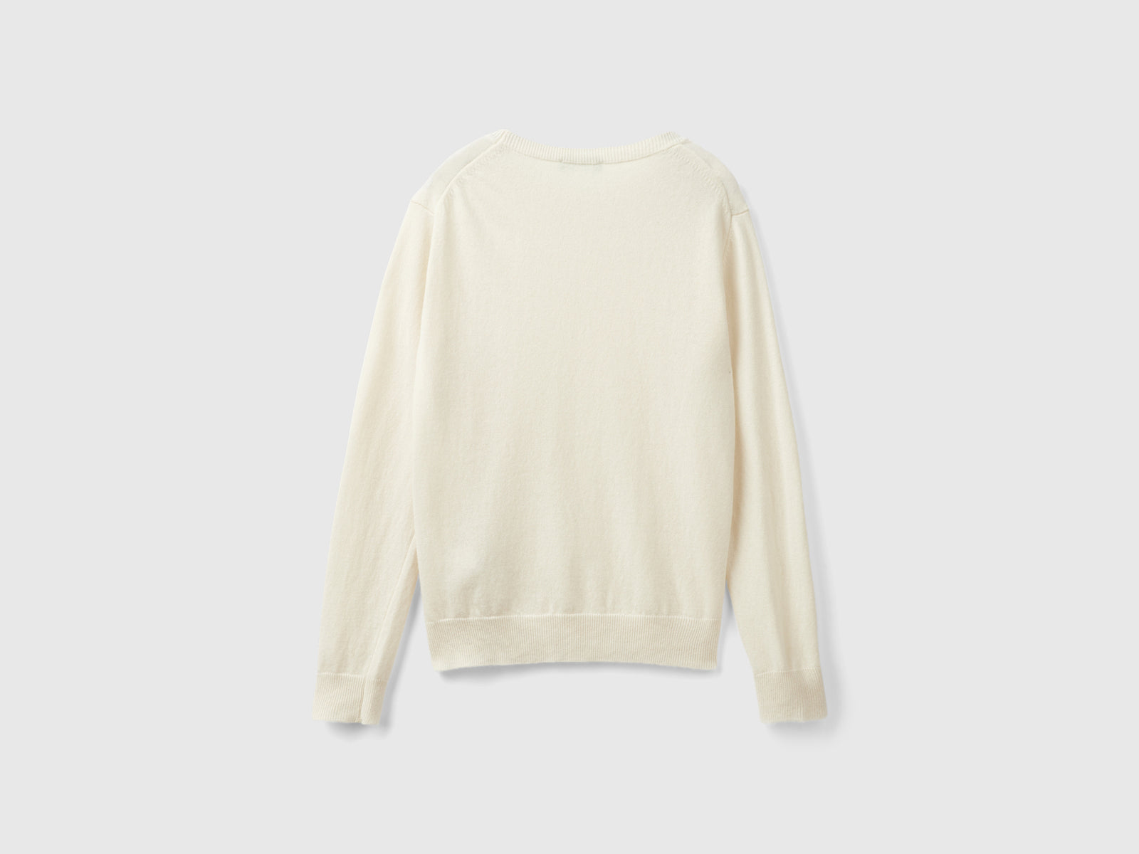 Cardigã de gola redonda nata em pura lã Merino - ucb_image_BS