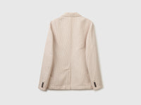 Single-breasted linen blend blazer - ucb_image_BS