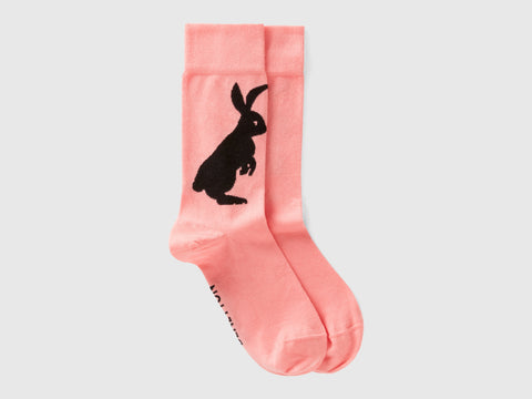 Meias compridas rosa com desenho coelho - ucb_image_FS