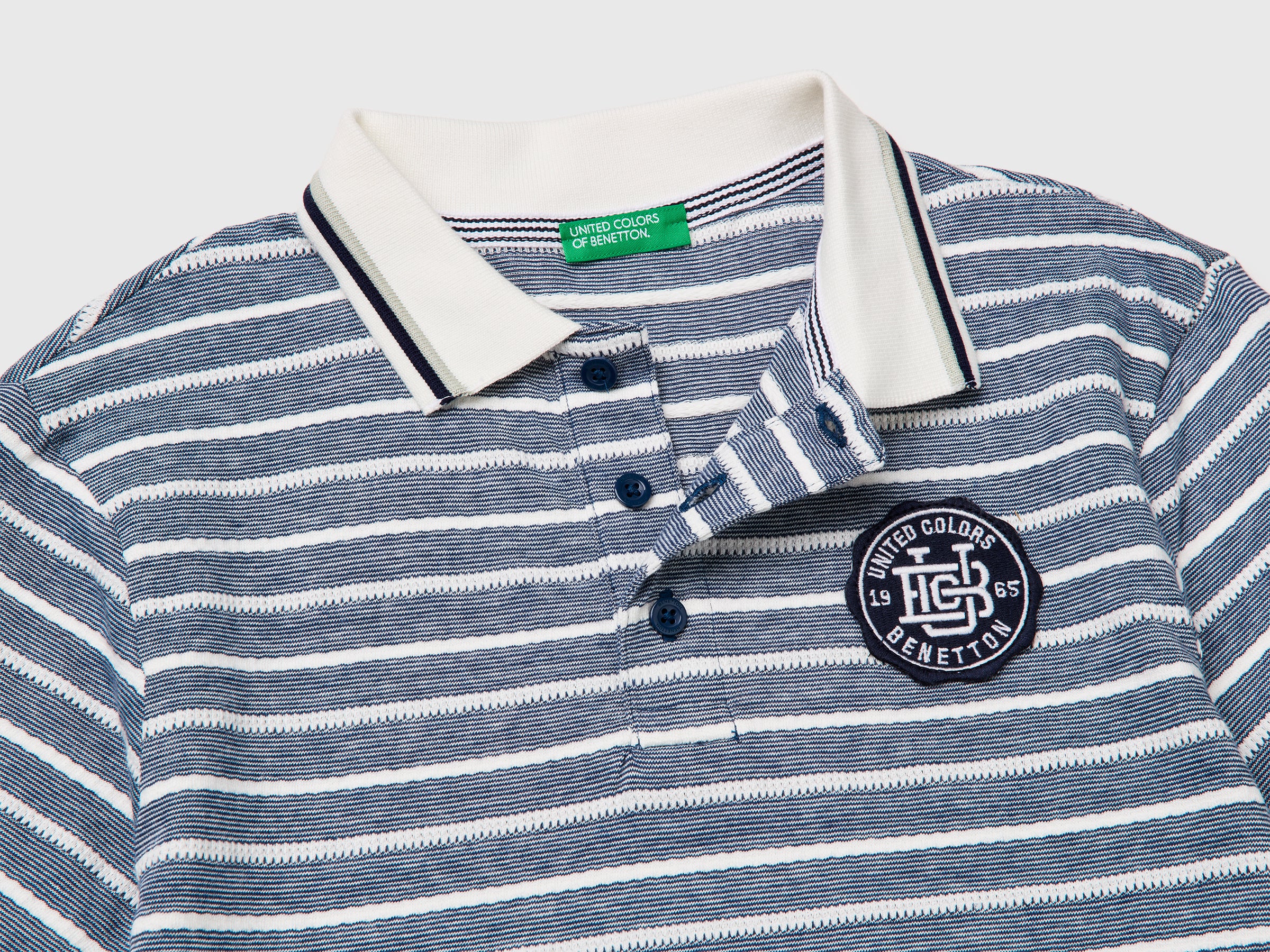 Striped polo shirt with patch - ucb_image_DS1