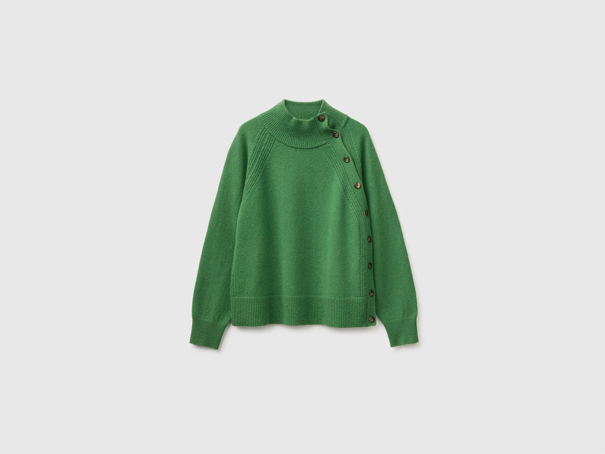 Camisola de gola alta com botões 100% lã - ucb_image_FS