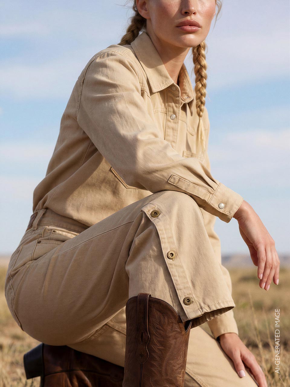 WOMEN / Jean's West / Trousers and skirts / Wide-fit canvas trousers