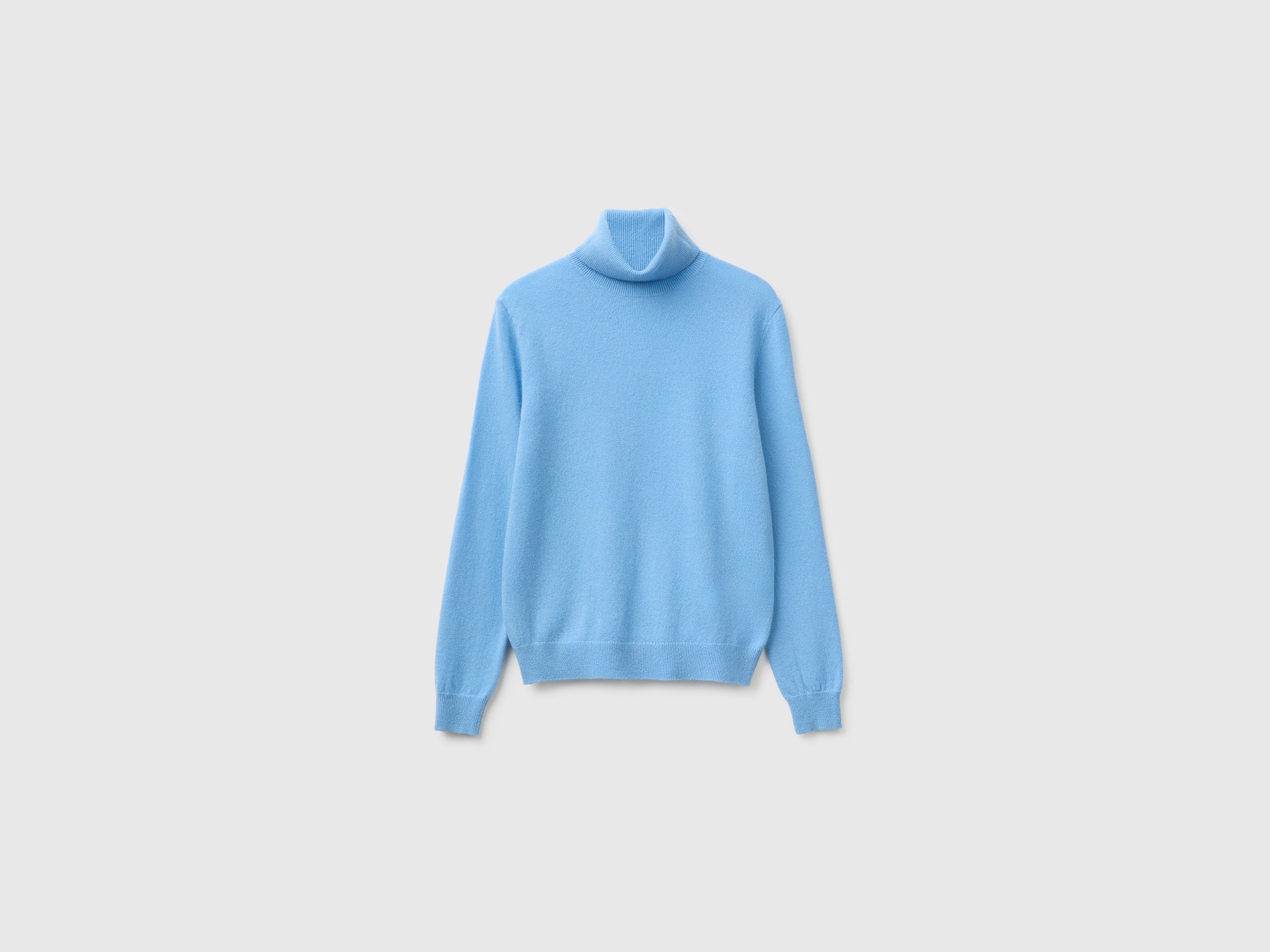 Camisola de gola alta azul-claro em pura lã Merino - ucb_image_FS