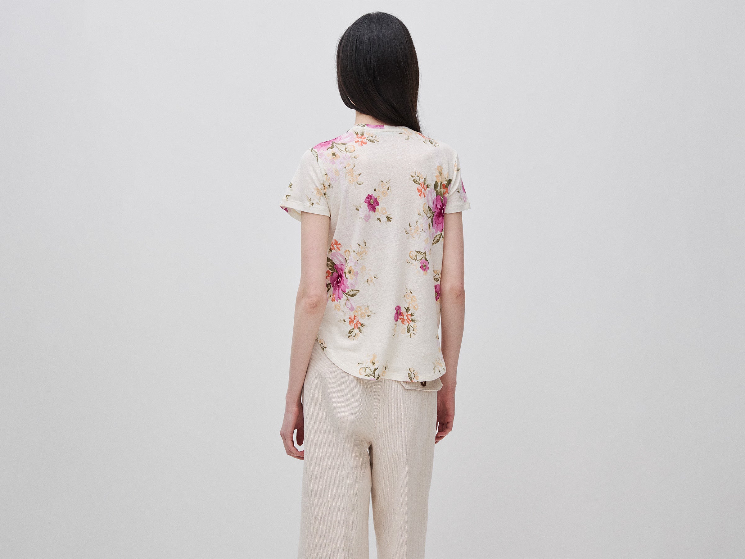 T-shirt floral em mistura de linho - ucb_image_B