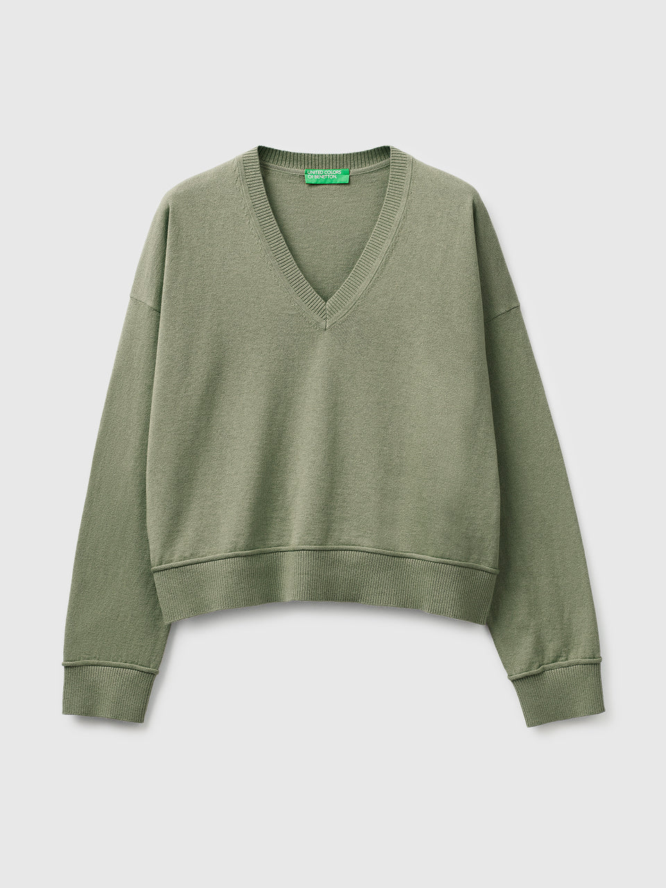 V-neck sweater in cotton and wool - ucb_image_FS