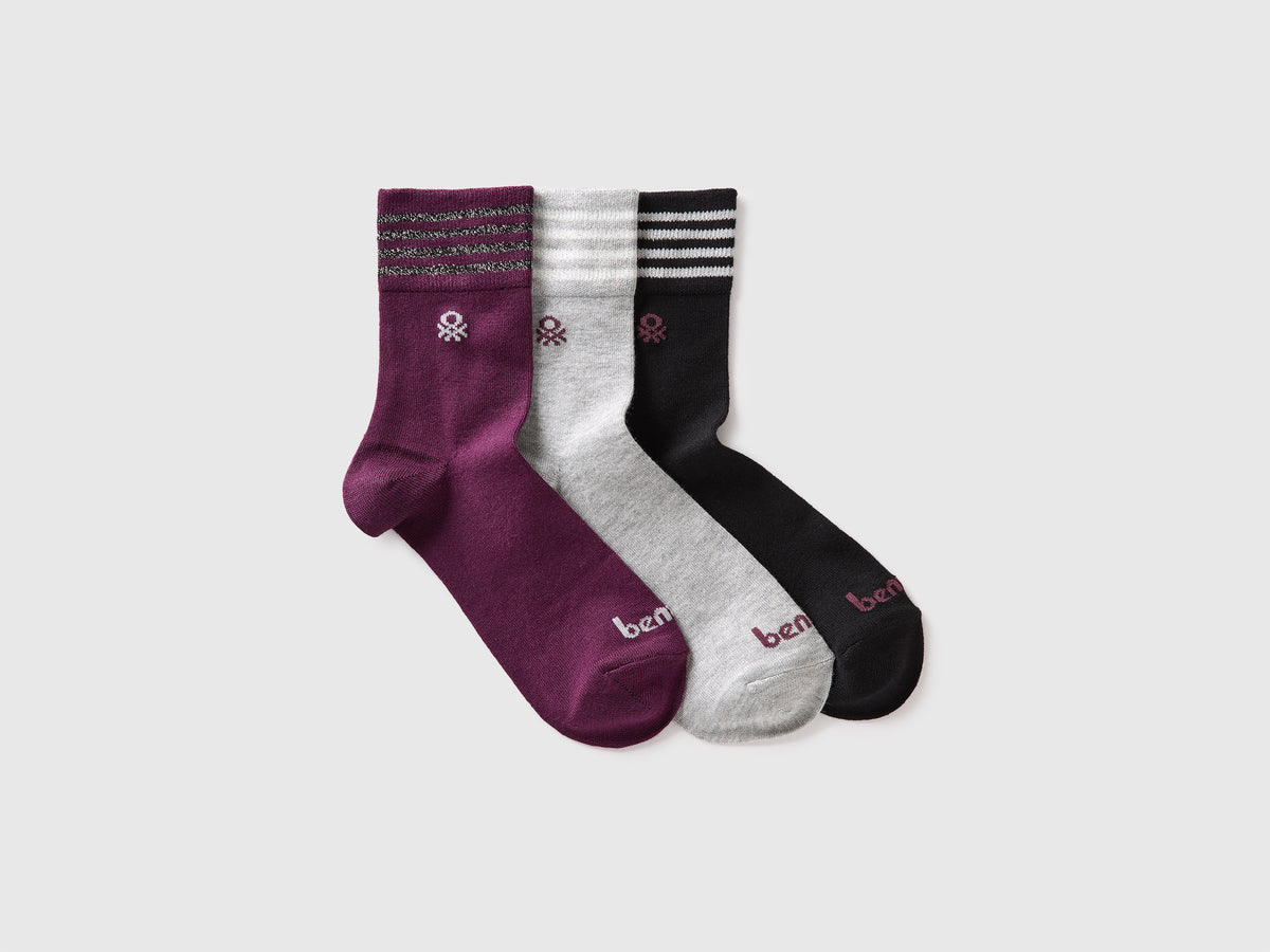 Três pares de meias 3/4 com logótipo - ucb_image_FS