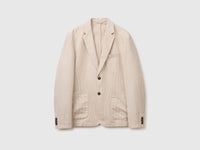 Single-breasted linen blend blazer - ucb_image_FS
