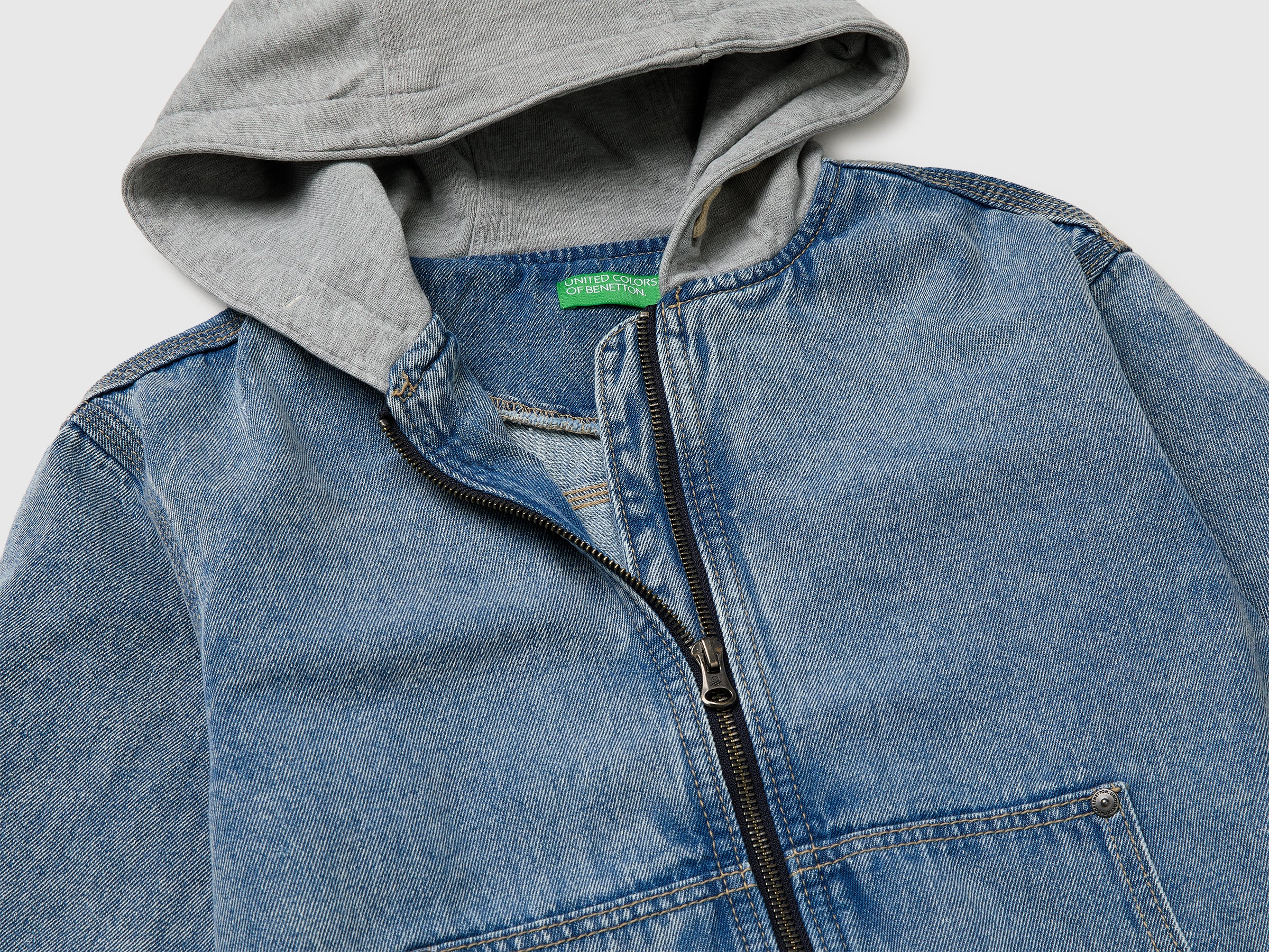 Denim bomber jacket with fleece hood - ucb_image_DS1
