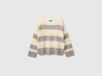 Camisola em mistura de mohair às riscas bicolor boxy fit - ucb_image_FS