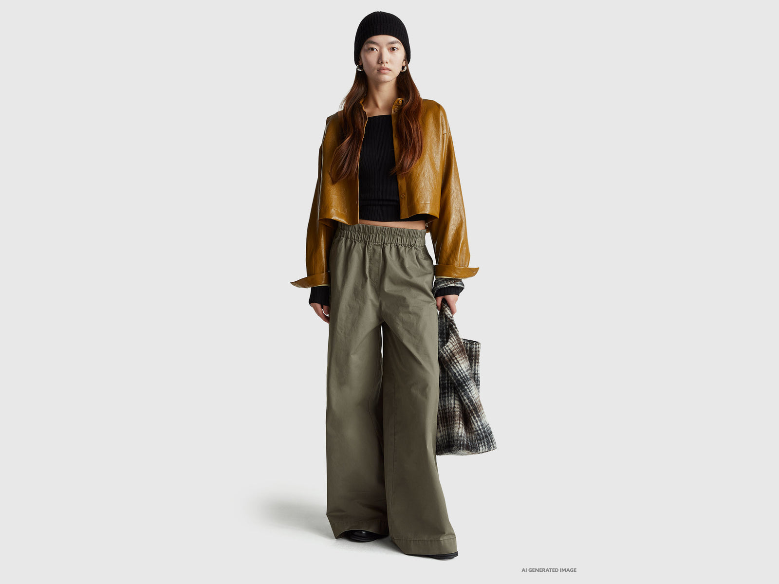Jacket in imitation leather fabric