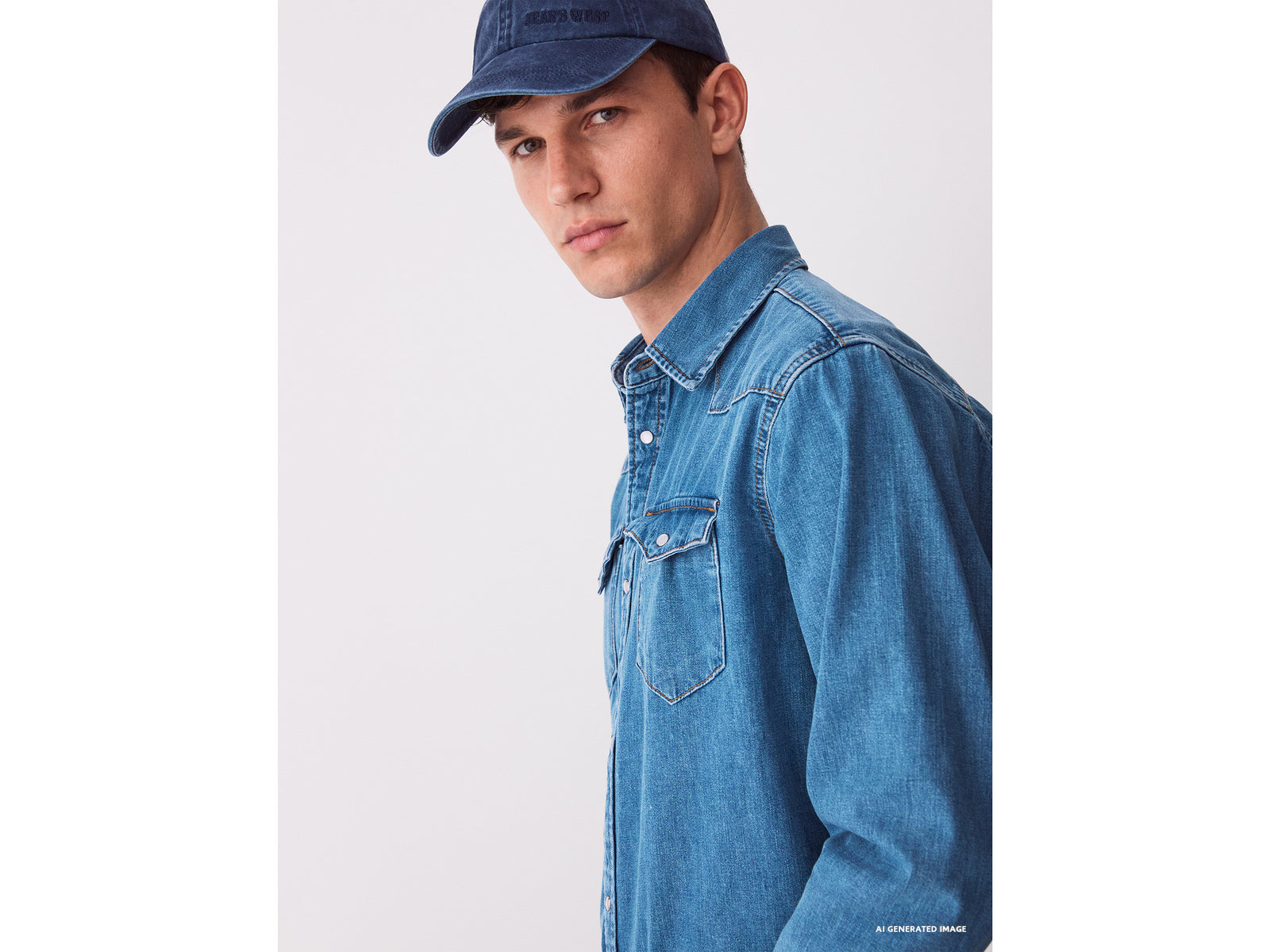 Light denim western shirt