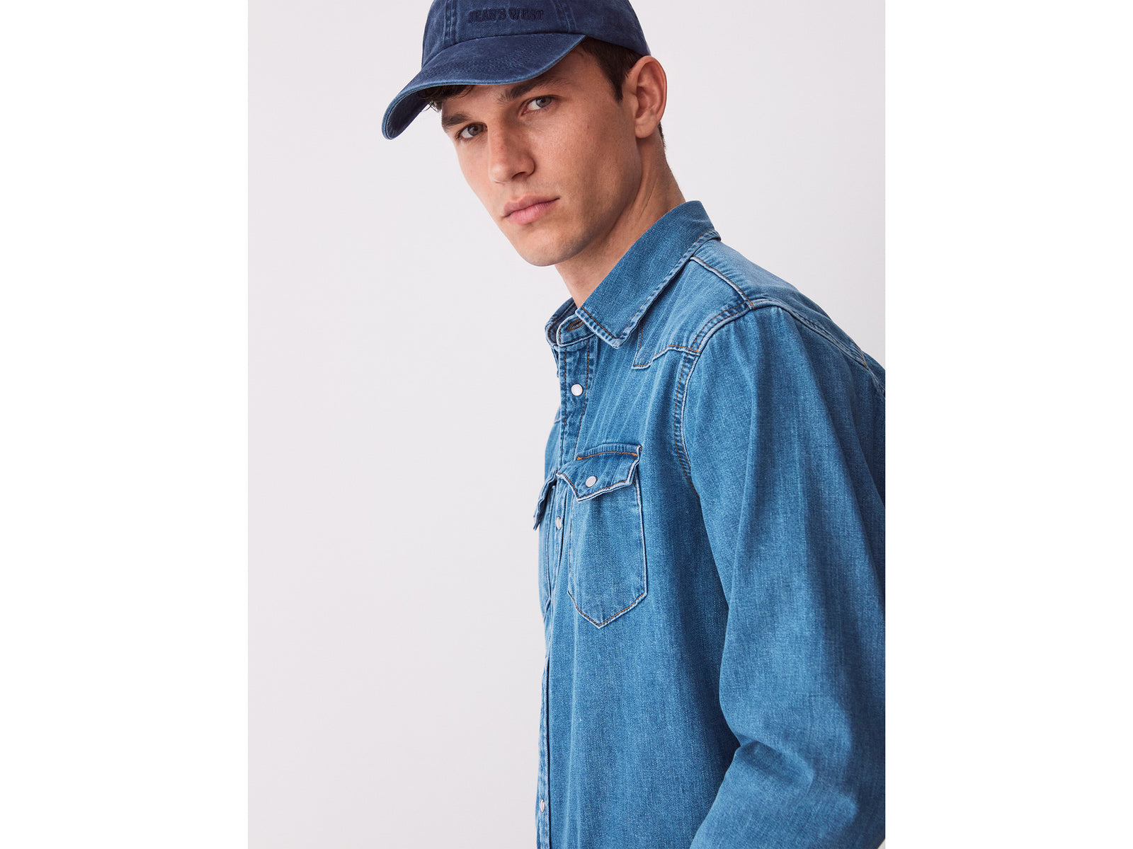 Light denim western shirt