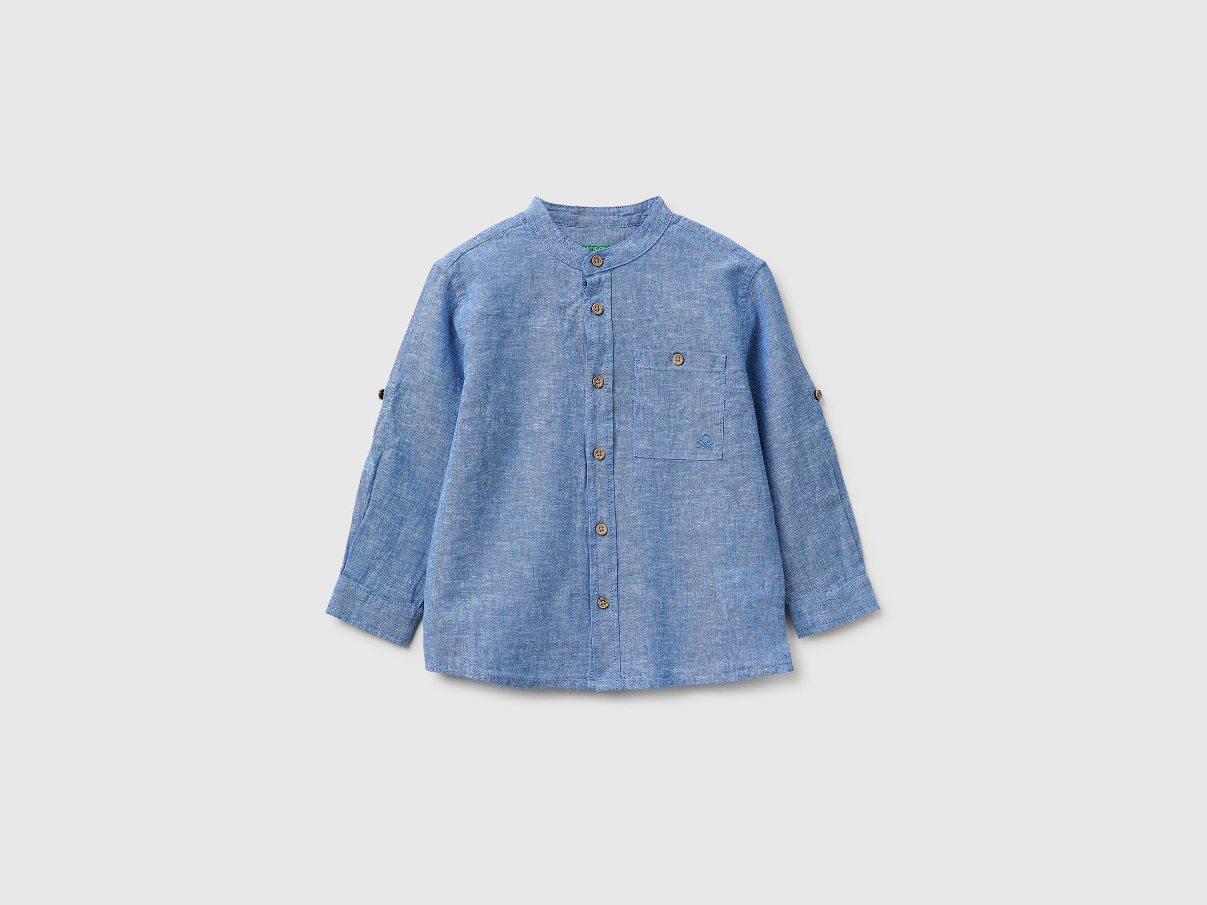 Linen blend mandarin collar shirt - ucb_image_FS