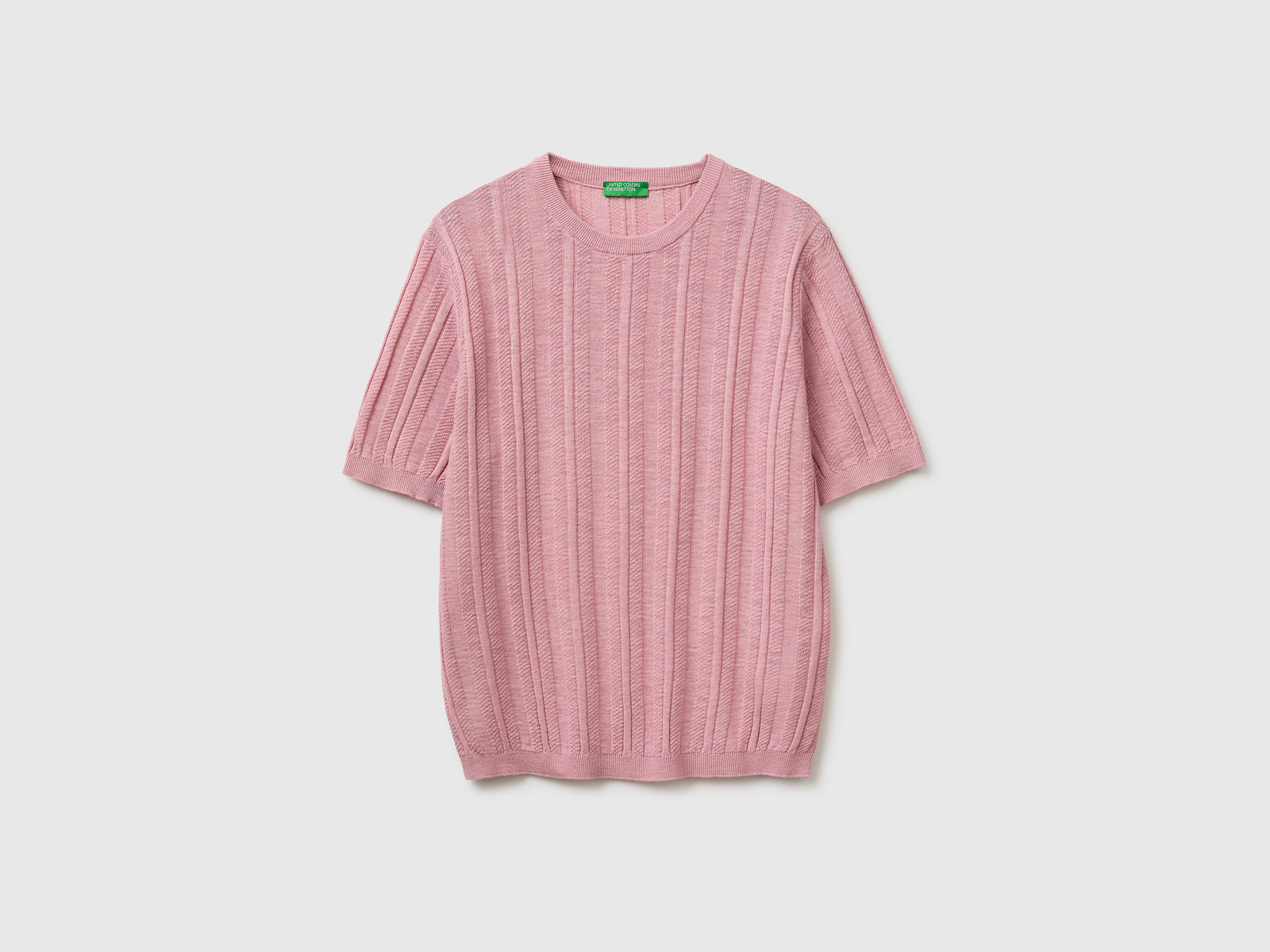 Short-sleeved linen blend sweater - ucb_image_FS