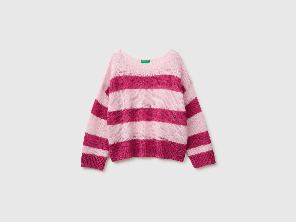 Camisola em mistura de mohair às riscas bicolor boxy fit - ucb_image_FS