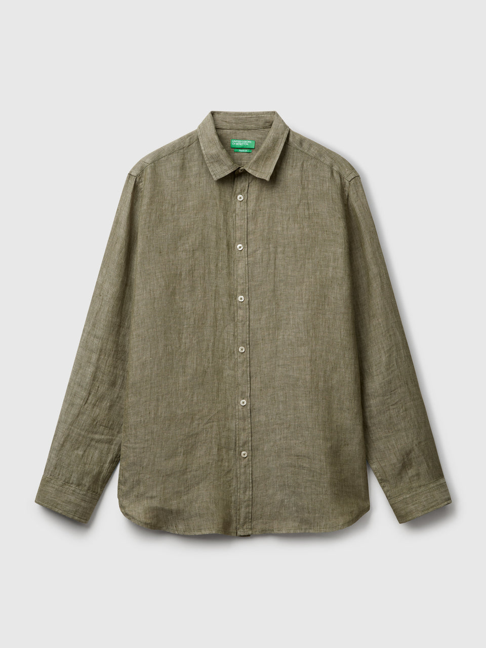 Military green shirt in pure linen - ucb_image_FS