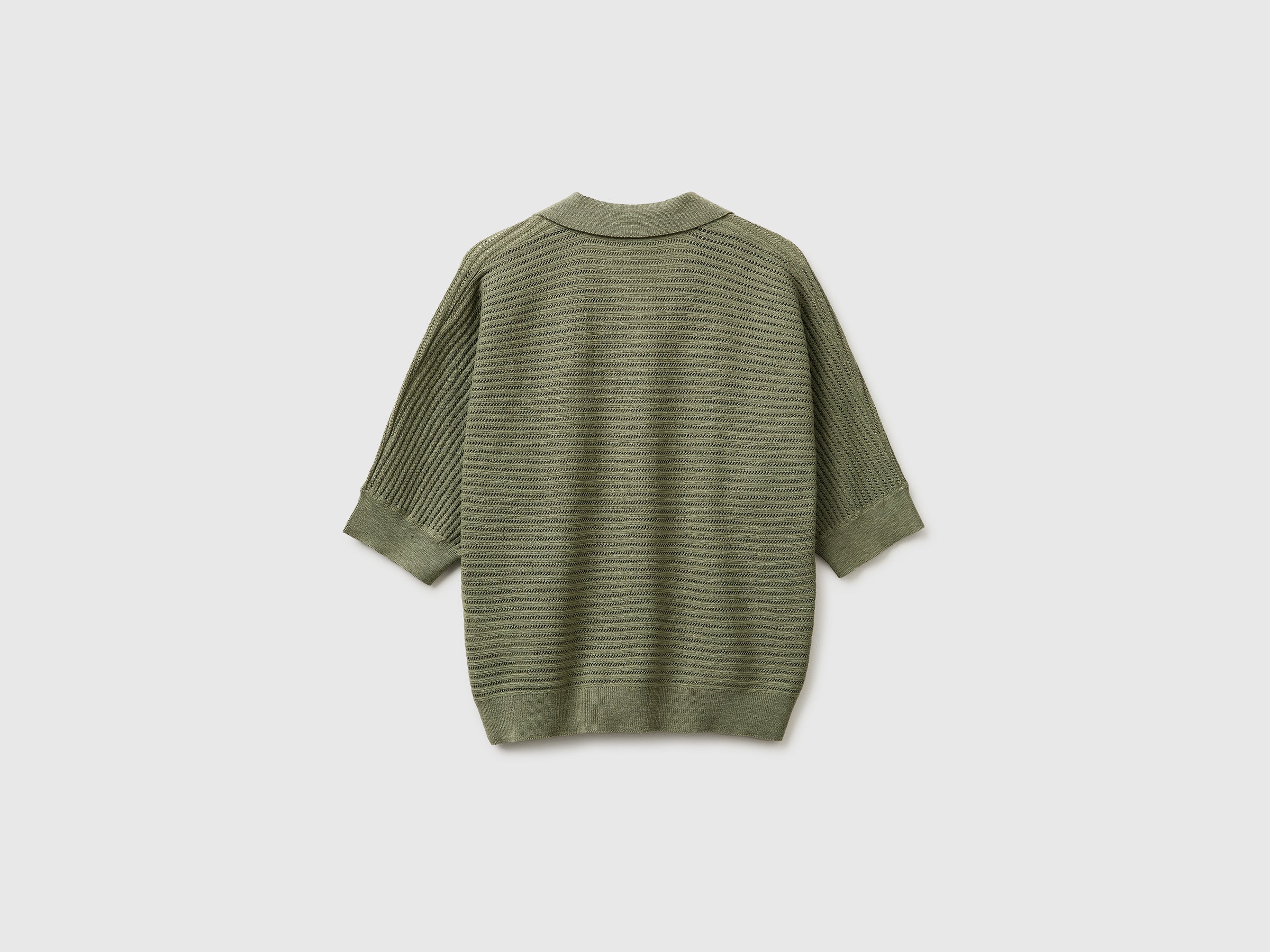 Perforated polo shirt in linen blend - ucb_image_BS