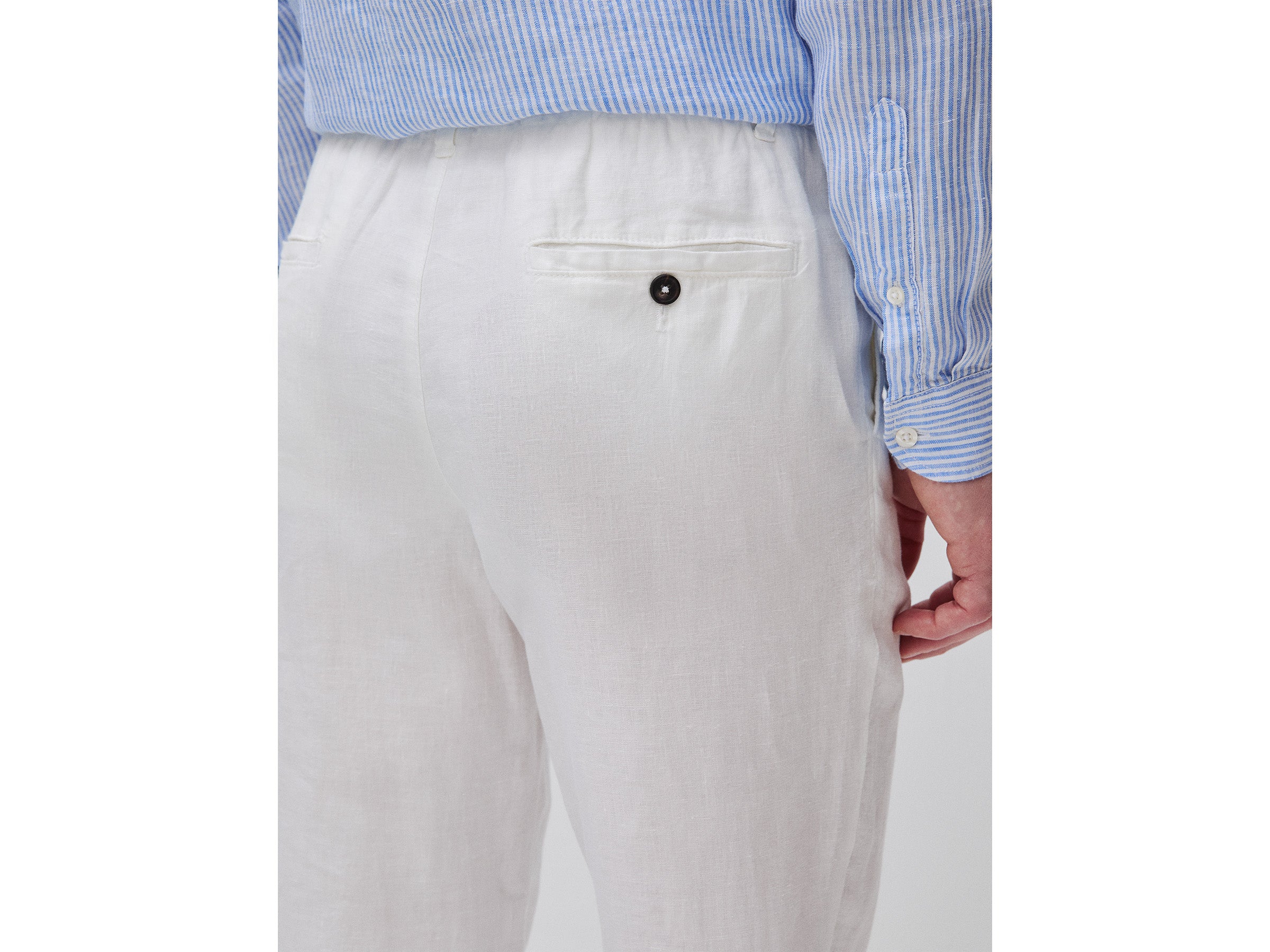 Trousers in pure linen with drawstring - ucb_image_FY