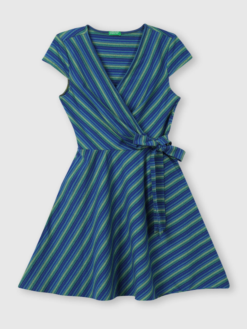 Pure Cotton Wrap Dress with Cap Sleeves image number 1