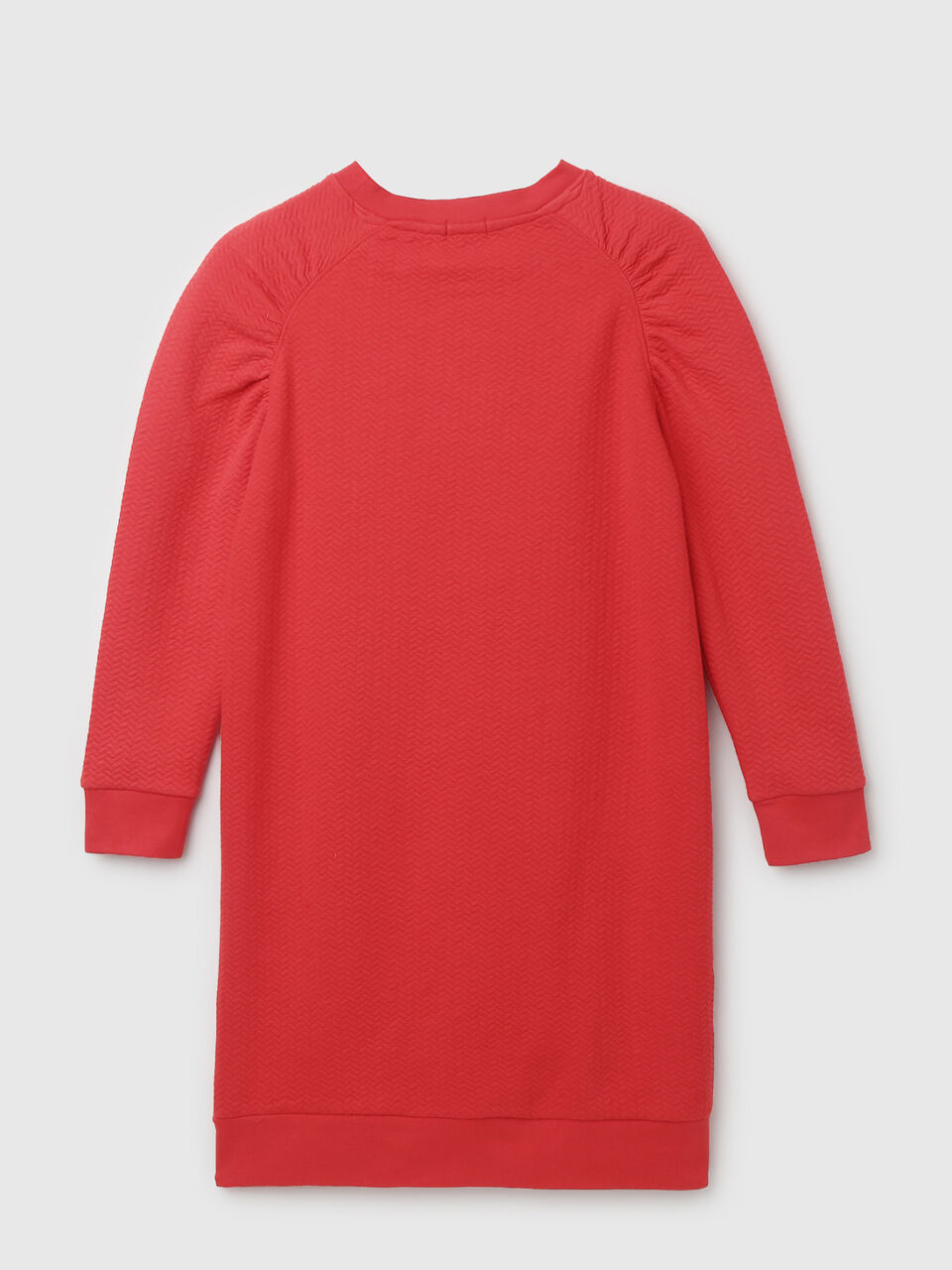 LONG SLEEVE HERRINGBONE SWEAT DRESS image number 2