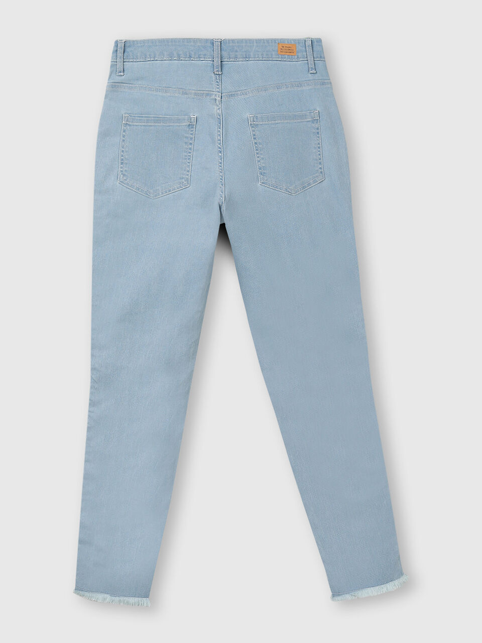 Cotton Skinny Fit Denim with White Taping on Sides image number 2
