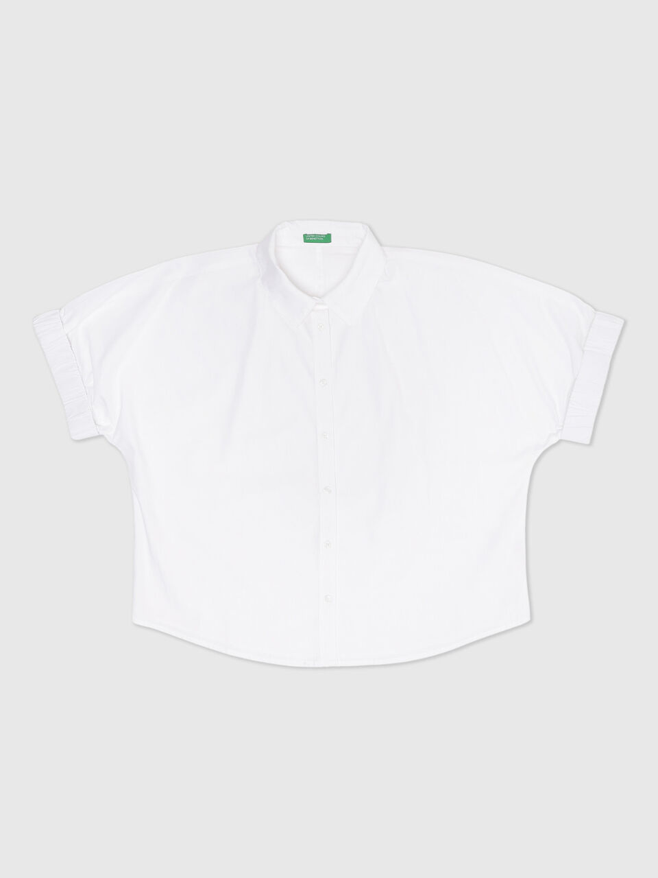 Short Sleeve Blouson Sleeve Button Down Shirt Top image number 1