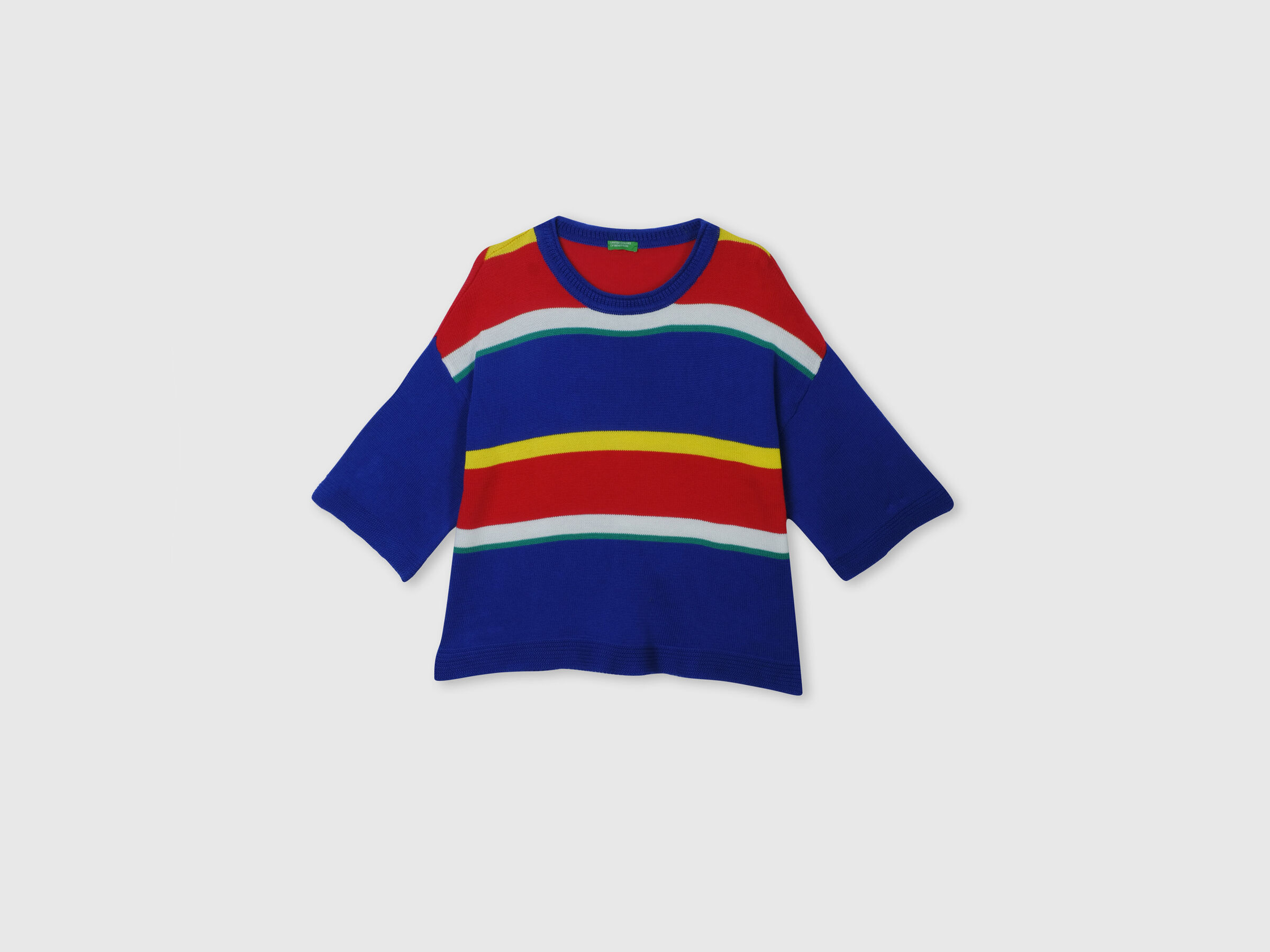 Stripe Tricot Sweater with Flared Sleeves image number 7